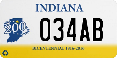 IN license plate 034AB