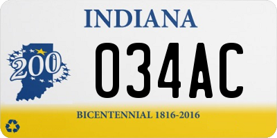 IN license plate 034AC