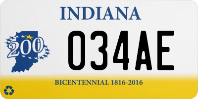 IN license plate 034AE