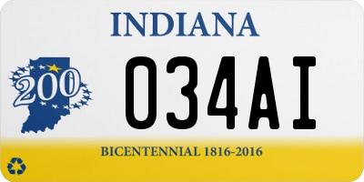 IN license plate 034AI