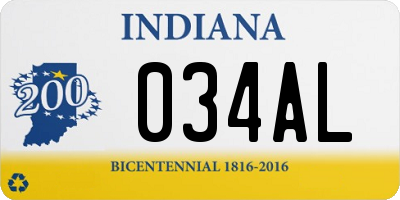 IN license plate 034AL