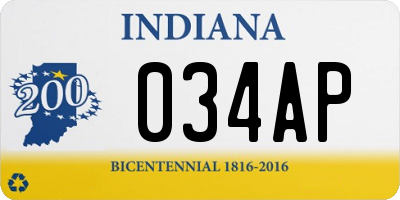 IN license plate 034AP