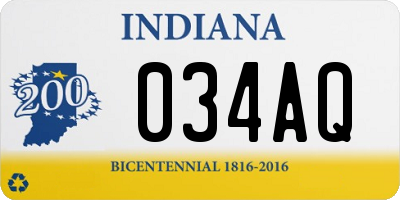 IN license plate 034AQ