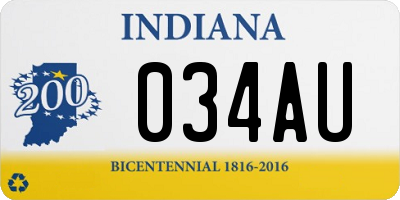 IN license plate 034AU