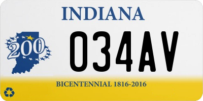 IN license plate 034AV