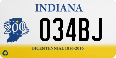 IN license plate 034BJ