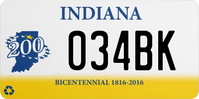 IN license plate 034BK