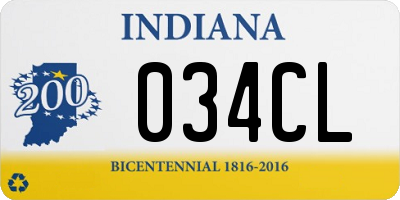 IN license plate 034CL