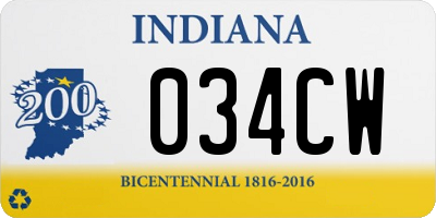 IN license plate 034CW