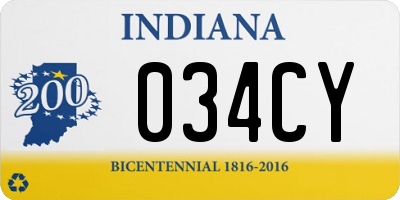 IN license plate 034CY