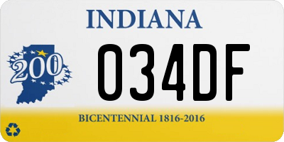 IN license plate 034DF