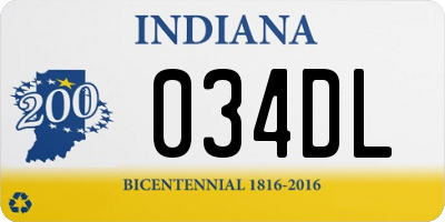 IN license plate 034DL