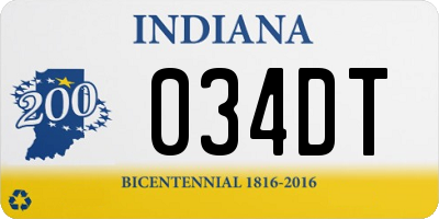 IN license plate 034DT