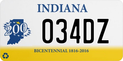 IN license plate 034DZ