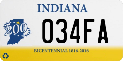 IN license plate 034FA