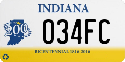 IN license plate 034FC