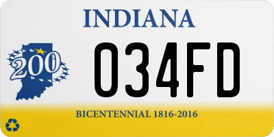 IN license plate 034FD