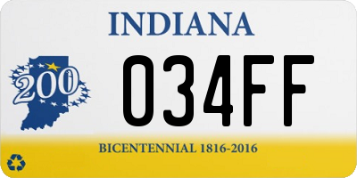 IN license plate 034FF