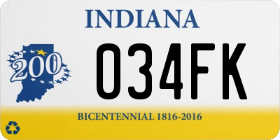 IN license plate 034FK