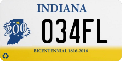 IN license plate 034FL