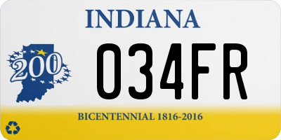 IN license plate 034FR