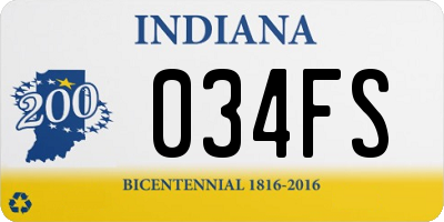 IN license plate 034FS