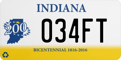 IN license plate 034FT