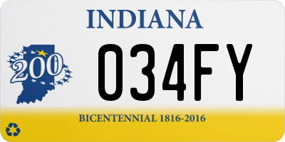 IN license plate 034FY