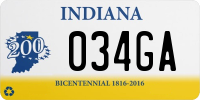 IN license plate 034GA