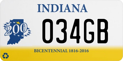 IN license plate 034GB