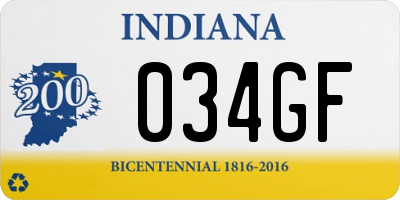 IN license plate 034GF