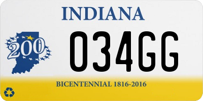 IN license plate 034GG