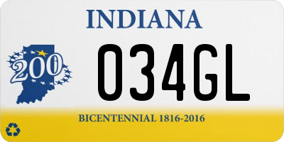 IN license plate 034GL