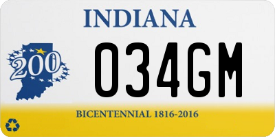 IN license plate 034GM