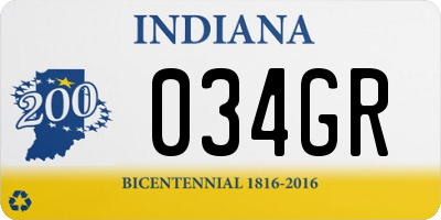 IN license plate 034GR