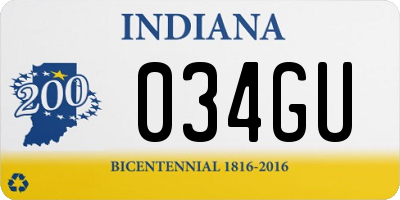 IN license plate 034GU