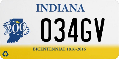 IN license plate 034GV