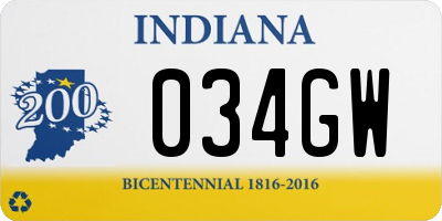 IN license plate 034GW