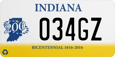 IN license plate 034GZ