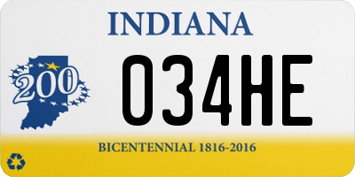 IN license plate 034HE