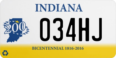 IN license plate 034HJ