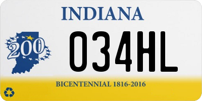 IN license plate 034HL