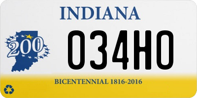 IN license plate 034HO