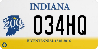 IN license plate 034HQ