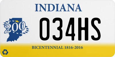 IN license plate 034HS