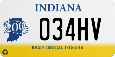 IN license plate 034HV