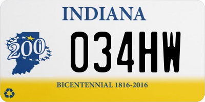 IN license plate 034HW