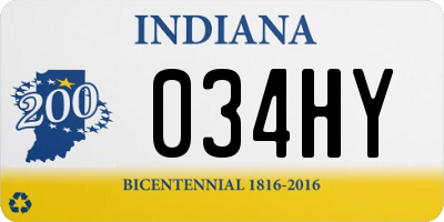 IN license plate 034HY