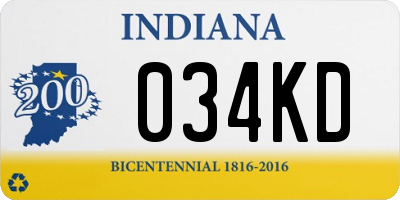 IN license plate 034KD