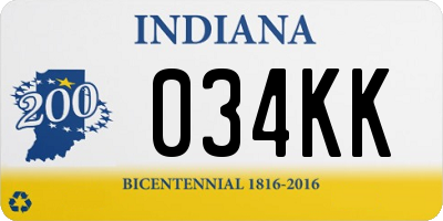 IN license plate 034KK